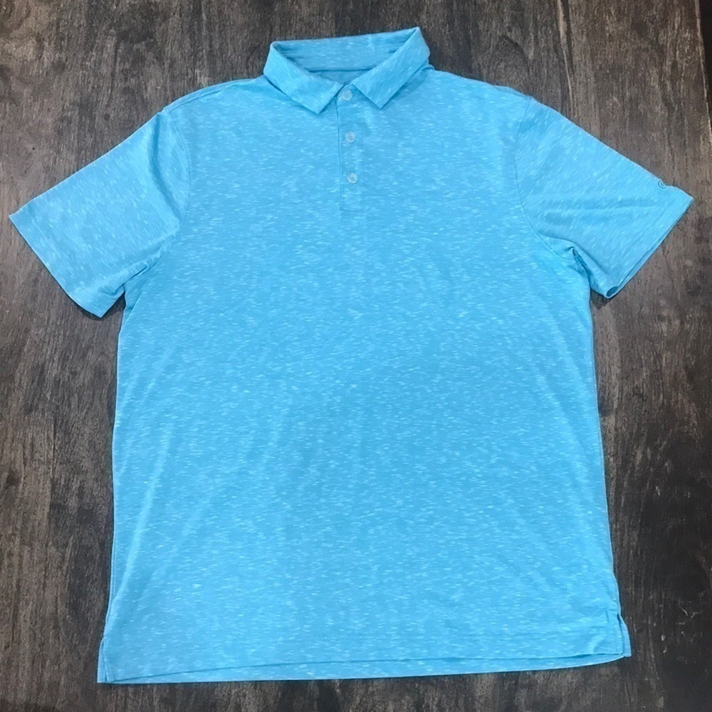 Champion | Mens Short Sleeve Polo, Large, Heather Turquoise